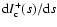 ${\rm d}I_{\rm c}^+(s)/{\rm d}s$