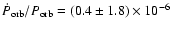 $\dot P_{\rm orb}/P_{\rm orb} =(0.4 \pm 1.8) \times 10^{-6}$