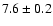 $7.6 \pm 0.2$