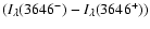 $(I_{\lambda} (3646^-) - I_{\lambda} (3646^+))$