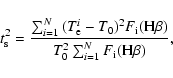 \begin{displaymath}
t_{\rm s}^2=\frac{ \sum_{i=1}^{N}{(T_{\rm e}^i-T_0)^2
F_{\r...
... H}\beta)}}
{ T_0^2 \sum_{i=1}^{N}{F_{\rm i}({\rm H}\beta)}},
\end{displaymath}