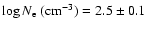 $\log N_{\rm e}~{\rm (cm^{-3})} = 2.5 \pm 0.1$