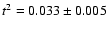 $t^2 = 0.033 \pm 0.005$