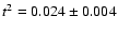 $t^2 = 0.024 \pm 0.004$