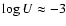 $\log
U \approx -3$