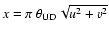 $x = \pi~ \theta_{\rm UD} \sqrt{u^2 + v^2}$