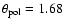 $\theta_{\rm pol} = 1.68$