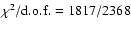 $\chi^2/{\rm d.o.f.} = 1817/2368$