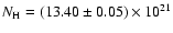 $N_{\rm H} = (13.40 \pm 0.05) \times 10^{21}$