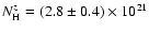 $N_{\rm H}^{z}=(2.8\pm 0.4)\times 10^{21}$