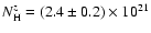 $N_{\rm H}^{z}=(2.4\pm 0.2)\times 10^{21}$