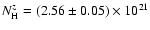 $N_{\rm H}^{z}=(2.56\pm 0.05)\times 10^{21}$