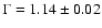 $\Gamma=1.14\pm 0.02$