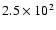 $2.5\times 10^{2}$
