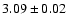 $3.09\pm 0.02$