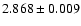 $2.868\pm 0.009$