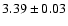 $3.39\pm 0.03$