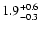 $\rm 1.9_{-0.3}^{+0.6}$