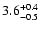 $\rm 3.6_{-0.5}^{+0.4}$