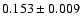 $0.153\pm 0.009$