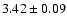$3.42\pm 0.09$
