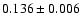 $0.136\pm 0.006$