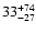 $\rm 33_{-27}^{+74}$