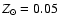 $Z_{\odot}=0.05$