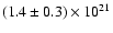 $(1.4\pm 0.3)\times 10^{21}$