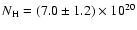 $N_{\rm H}=(7.0\pm 1.2)\times 10^{20}$