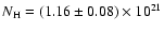 $N_{\rm H}=(1.16\pm 0.08)\times 10^{21}$