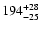 $\rm 194_{-25}^{+28}$