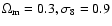 $\Omega _{\rm m}=0.3,\sigma _8=0.9$