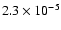 $2.3\times 10^{-5}$