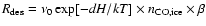 $R_{\rm des}=\nu_0 \exp[-dH/kT]\times n_{\rm CO,ice}\times \beta$