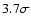 $3.7\sigma$