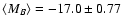 ${\langle M_B \rangle =-17.0\pm0.77}$