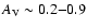 $A_{\rm V} \sim 0.2{-}0.9$