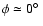 $\phi \simeq 0{\hbox{$^\circ$ }}$