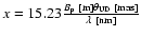 $x = 15.23 \frac{B_{\rm p}~[{\rm m}]\theta_{\rm UD}~[{\rm mas}]}{\lambda~[{\rm nm}]}$