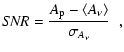 $\displaystyle {\it SNR} = {A_{\rm p}-\langle A_{\nu}\rangle\over \sigma_{A_{\nu}}}
\hskip 2mm ,$