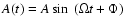 $A(t) = A\sin~(\Omega t + \Phi)$