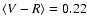 $\langle V-R \rangle =0.22$