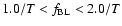 $1.0/T<f_{\rm BL}<2.0/T$