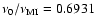 $\nu_{0}/\nu_{\rm MI}=0.6931$