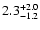 $\rm 2.3^{+2.0}_{-1.2}$