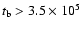 $t_{\rm b}>3.5\times
10^5$