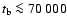 $t_{\rm b}\la 70~000$