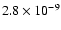 $2.8\times 10^{-9}$