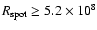 $R_{\rm spot} \geq 5.2\times10^{8}$